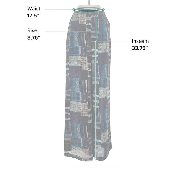 Modcloth Pants Blue Plaid Patchwork Print - Picture 5 of 7